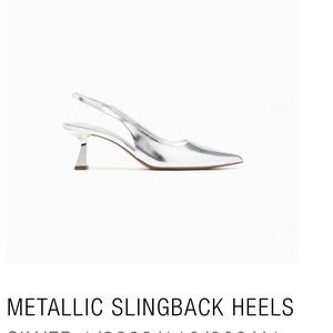 New with tags! ZARA Size 10 Metallic Slingback Heels